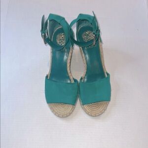 Vince Camuto Green Espadrille Sandals with Wide Straps